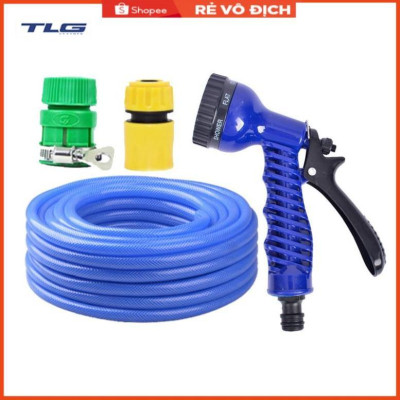 Bộ dây vòi xịt tưới cây, rửa xe 20M (cút nhựa nối nhựa xanh) 206843