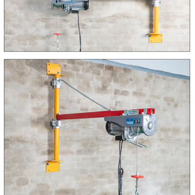 Khung treo tời điện gia đình 200kg – 600kg chịu tải lớn dùng để bắt tời lên tường bê tông, nhà xưởng, công trình thi công 