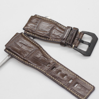 DÂY DA CÁ SẤU THẬT ĐƯỢC HOÀN THIỆN THỦ CÔNG HÀNG CHÍNH HÃNG SONGHAN LEATHER, DÂY ĐỒNG HỒ DA CAO CẤP PHONG CÁCH THỜI TRANG, PHÙ HỢP VỚI DÒNG ĐỒNG HỒ BELL & ROSS SIZE 24mm/24mm, SẢN PHẨM GẮN KÈM KHÓA  BH 6 THÁNG BRCD-00