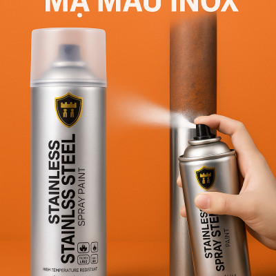 Sơn Xịt Mạ Inox Crom – Siêu Bóng Chịu Nhiệt Cao, Dùng Cho Bô Xe, Động Cơ, Chống Rỉ Sét