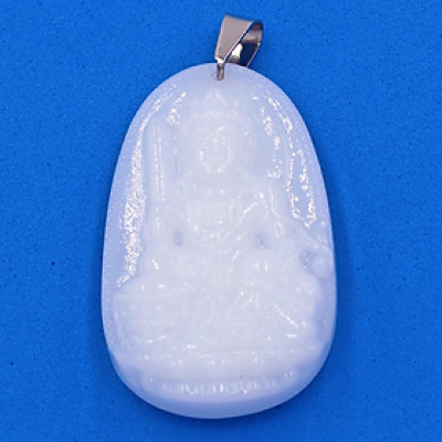 Mặt dây chuyền Văn Thù Bồ Tát trắng 5cm