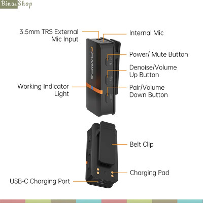 Comica Vimo Q - Bộ 4 Micro Cài Áo Không Dây 2.4GHz Cho Máy Ảnh, Điện Thoại, Sử Dụng 8 Giờ, Phạm Vi 200m - Hàng chính hãng