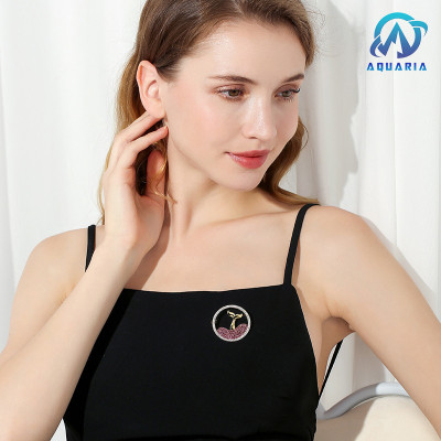 Trâm Cài Áo Nữ Quà Tặng Nàng Tiên Cá Đính Đá Tinh Tế Trang Nhã Sang Trọng (Kèm Hộp)