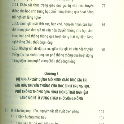 Mô Hình Giáo Dục Giá Trị Văn Hoá Truyền Thống Cho Học Sinh Trung Học Phổ Thông Thông Qua Hoạt Động Trải Nghiệm Làng Nghề (Nghiên Cứu Ở Vùng Châu Thổ Sông Hồng) 