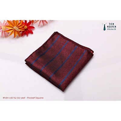 Khăn Cài Túi Áo Vest - Pocket Square đỏ kẻ