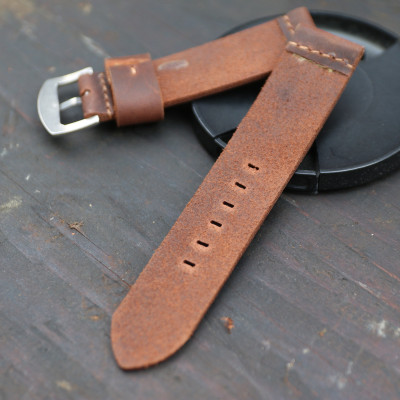 Dây đồng hồ da bò sáp ngựa điên Handmade