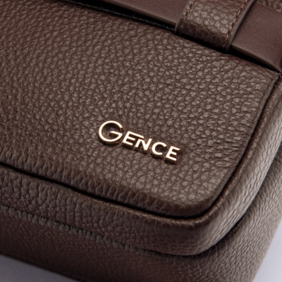 Ví Da Cầm Tay Clutch Nam Chính Hãng GENCE RB09 Da Bò Khóa Vân Tay Cao Cấp Màu Nâu