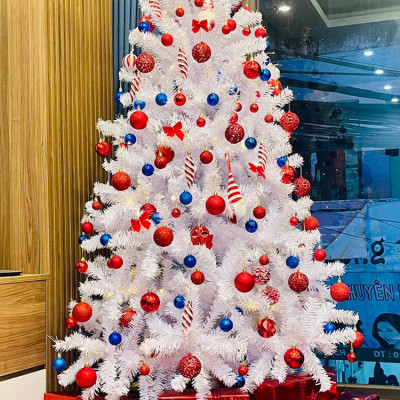 Cây thông noel màu trắng  - Cây thông noel đẹp - Tán dày và đều, cây thông chắc chắn, dể tháo lắp