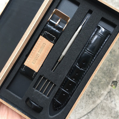 Dây Đeo Da Đồng Hồ Daniel_Watch Dập Vân Cá sấu Tặng Kèm Hộp Gỗ và Phụ kiện