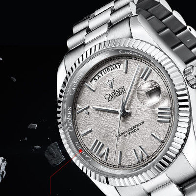 Đồng Hồ Nam Cadisen C8185M1 Chính Hãng Full Box Chống Nước Kính Chống Xước Dây Thép BH 2 Năm Máy Cơ