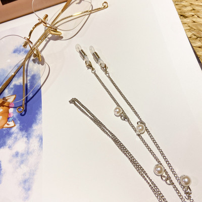 Dây kính chuỗi ngọc trai đeo phụ kiện kính mắt tai nghe airpod khẩu trang phong cách Âu Mỹ