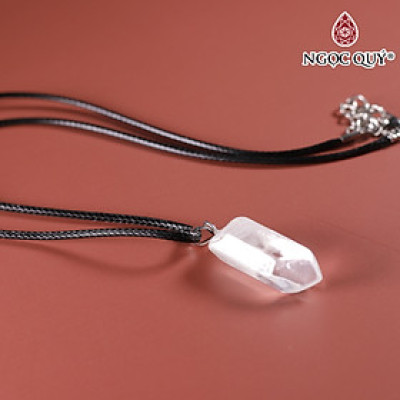 Dây chuyền tinh thể đá thạch anh trắng 27x10mm mệnh thủy kim - Ngọc Quý Gemstones