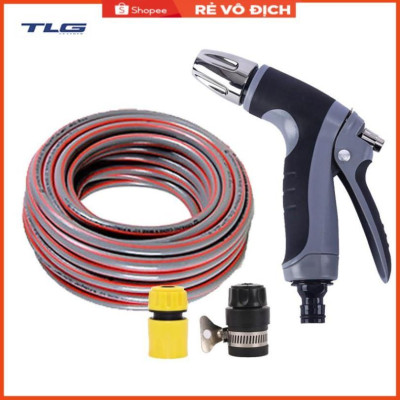 Bộ dây và vòi xịt tăng áp rửa xe tưới cây 206817(cút nhựa nối đen 712-2)