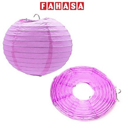Lồng Đèn Giấy Trơn Tròn 30 Cm Vinacraft - Hồng Đậm
