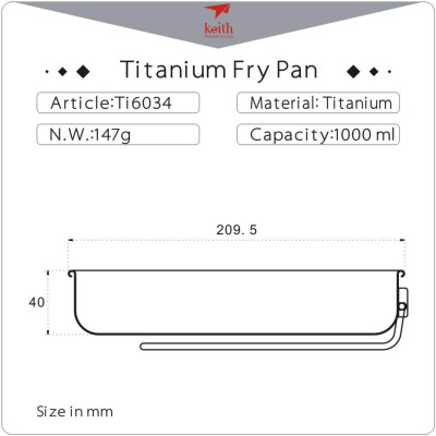 Chảo chiên Titanium Keith Ti6034 - 1000ml
