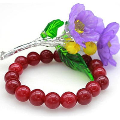 Lắc tay phong thủy nữ Bạc Hiểu Minh ltu366 màu đỏ