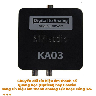 Bộ chuyển âm thanh TV 4K quang optical sang audio AV ra amply + Cáp optical KA03 Bộ Chuyển Quang Âm Thanh Từ Digital Sang Analog Âm Thanh Lớn Tặng Kèm Dây AV  - Hàng chính hãng