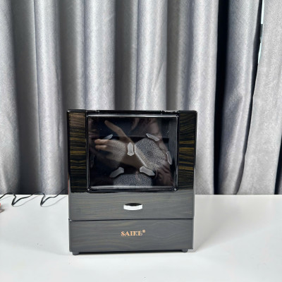 [BH 2 năm động cơ] Hộp Xoay 3 đồng hồ gỗ Saike nền nỉ