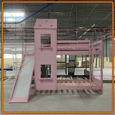 Giường 2 tầng 200m x 105cm Tundo màu hồng 