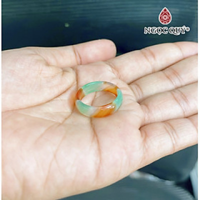 Nhẫn mã não tam tài Ni18 - Ngọc Quý Gemstones