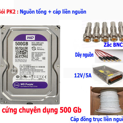 Trọn bộ 5 camera Hikvision 2.0 Megapixel - Hàng chính hãng