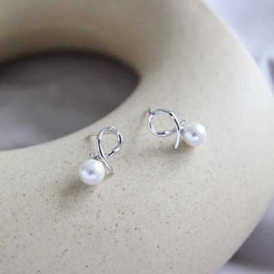 Khuyên tai bạc 925 hình nửa vô cực thanh lịch duyên dáng tiểu thư đáng yêu Dế Bạc - K5286