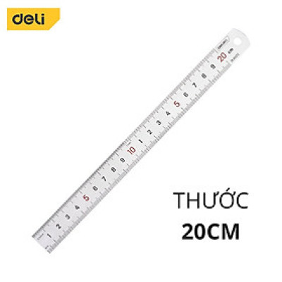 Thước Kẻ Thép Deli Cao Cấp - Kích Thước 15cm Nhỏ Gọn, Tiện Lợi - Chất Liệu Chống Mòn Gỉ - DL8015