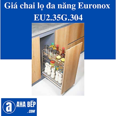 GIÁ CHAI LỌ ĐA NĂNG NAN DẸT 3 TẦNG INOX SUS304HL EU2.35G.304. Hàng Chính Hãng 
