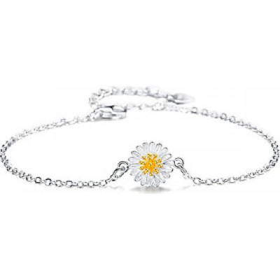 Lắc tay lắc chân nữ hoa cúc nhỏ bạc s925