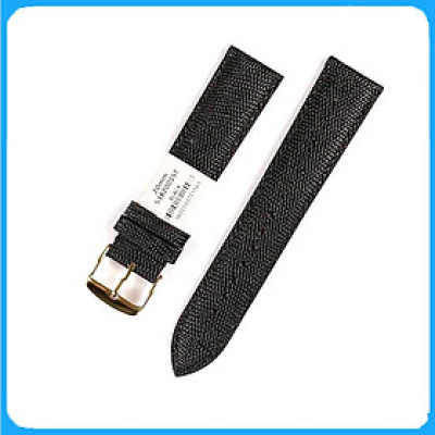 Dây Da Đồng Hồ ZRC Pháp Dòng OPALINE Da Bê Dập Vân Thằn Lằn Đen Cỡ 20mm