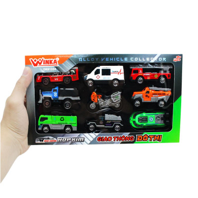 Bộ 9 Đồ Chơi Mô Hình Xe Hợp Kim - Giao Thông Đô Thị - Winka DK81354