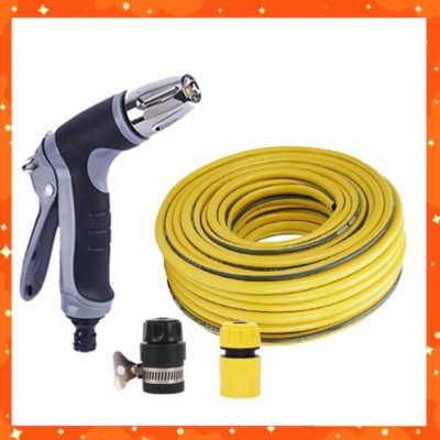 Bộ dây và vòi xịt tăng áp rửa xe tưới cây 206817 20M (cút nhựa nối đen 712-2)