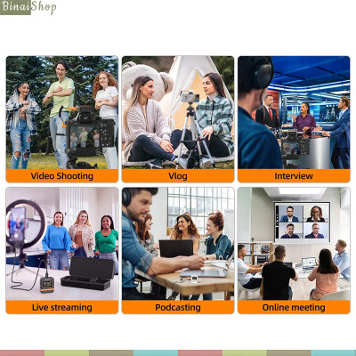 Comica Vimo Q - Bộ 4 Micro Cài Áo Không Dây 2.4GHz Cho Máy Ảnh, Điện Thoại, Sử Dụng 8 Giờ, Phạm Vi 200m - Hàng chính hãng