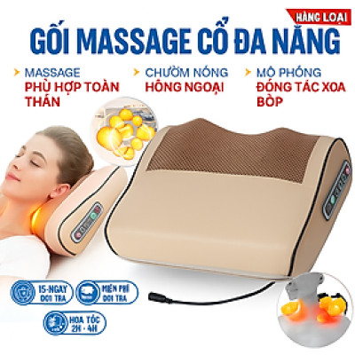Gối Massajge Hồng Ngoại Cổ Vai Gáy 20 Bi Cao Cấp Loại Xịn – Thư Giãn, Giảm Đau Mỏi Toàn Thâjn, , ĐÈN TRANG TRÍ