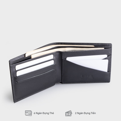 Ví nam da thật họa tiết sọc ngang Lata LVN122