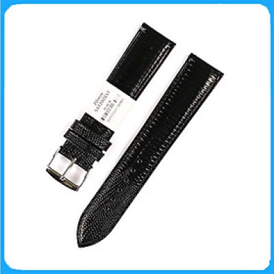 Dây Da Đồng Hồ ZRC Pháp Dòng MONTEVIDEO Da Bê Dập Vân Kỳ Đà Đen Cỡ 20mm