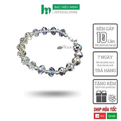 Lắc Tay Nữ Bạc Hiểu Minh LTU518 Bạc Pha Lê Loại To Rất Đẹp