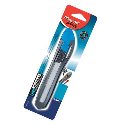 Dao Rọc Giấy Maped Plastic Phổ Thông 18 mm - 018310 - Màu Xanh