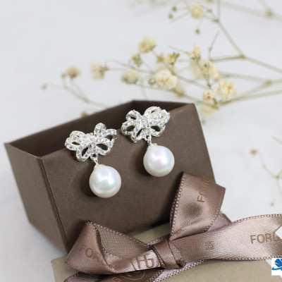 Bông tai móc chất liệu bạc s925 mặt nơ trai MS09g