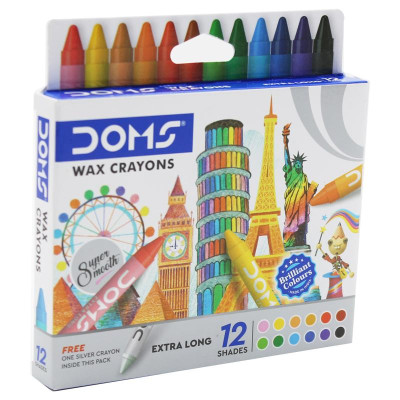 Hộp 12 Bút Sáp Màu Extra Long - DOMS 7124