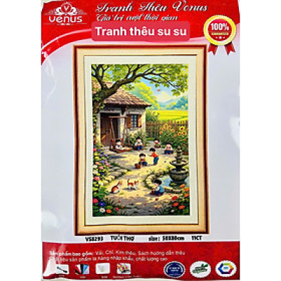 Tranh thêu kín thế giới tuổi thơ vs8293, kt 50 x 80 cm