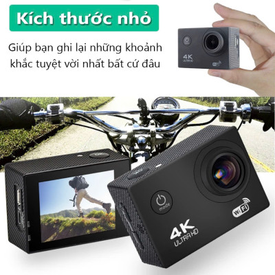 Camera Hành Trình Chống Nước Chống Rung 4K Sports Ultra HD DV Gắn Mũ Bảo Hiểm, Tay xe, gắn gương