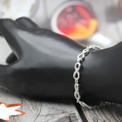 Lắc Tay Nữ Bạc Hiểu Minh LTU485 vô cực infinity