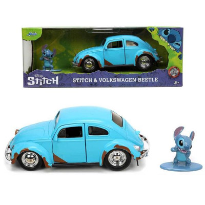 Đồ Chơi Xe Mô Hình Disney Volkswagen Beetle & Stitch Figure 1:32 - Jada Toys