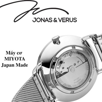 Đồng hồ đeo tay Nam hiệu JONAS & VERUS Y01544-A0.WWBBW, Máy Cơ (Automatic), Kính mo tráng sapphire, Dây lưới thép không gỉ 316L