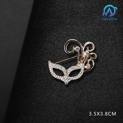 Trâm Cài Áo Nữ Quà Tặng Mặt Nạ Đính Đá Trang Nhã Sang Trọng (Kèm Hộp)