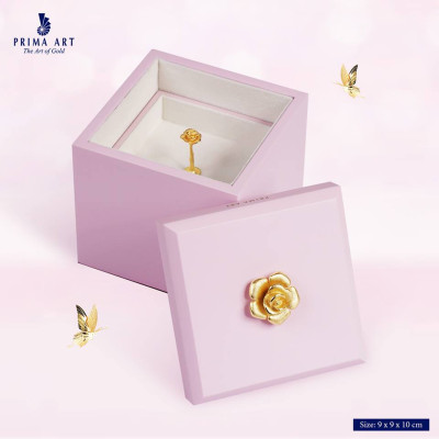 PRIMA Hộp Trang Sức Sơn mài & Hoa Hồng mạ Vàng 24K - Màu hồng - 422D3156-02