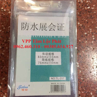 SỈ 50 BỘ THẺ ĐEO NHÂN VIÊN gồm BAO THẺ TÊN 207 (DỌC) + dây đeo thẻ lụa móc nhựa (LOẠI ĐẸP)