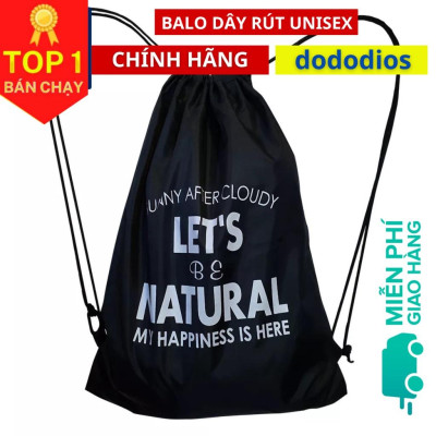 Balo dây rút unisex gấp gọn vải dù chống thấm nước - Chính hãng dododios