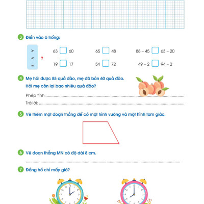 Phiếu Ôn Hè Toán Lớp 1 - Hành Trang Vững Kiến Thức Lên Lớp 2 (MEGA)